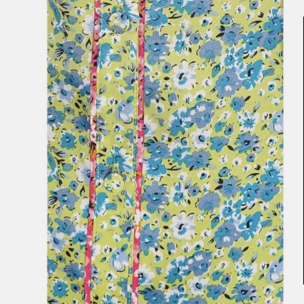 CINQ A SEPT Revolve Hazel Midi Dress Peridot & Multi lime green blue floral - Picture 4 of 7